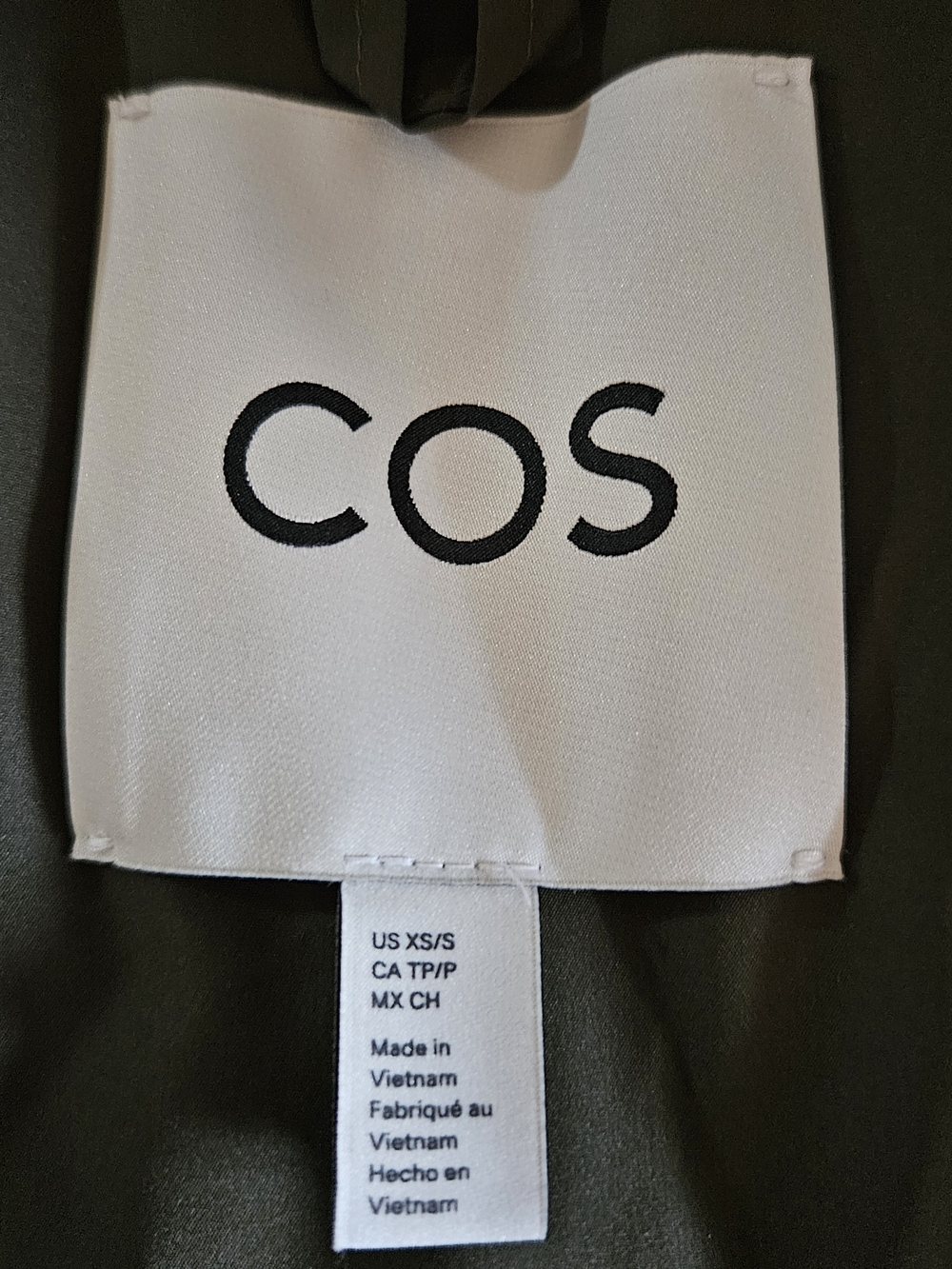 COS Olive Green Quilted Hooded Vest - Picture 3 of 3